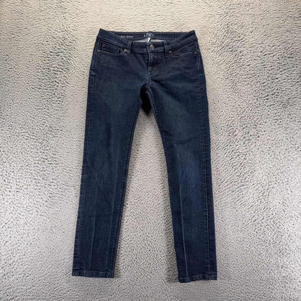 Loft Ann Taylor Jeans Womens 6P Blue Cotton Denim Skinny Workwear Travel Stretch